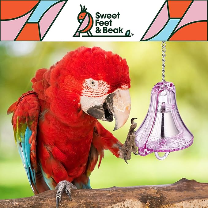 Sweet Feet and Beak Large Indestructibell - Perfect Cage Toy for Large Birds - Safe, Non-Toxic, Unbreakable, Easy to Install Bird Cage Accessories for Parrots, Cockatoos, and Large Birds
