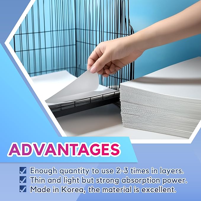 HA SHI Bird Cage Liners, 120 Disposable Newsprint Sheets, Unscented Paper for Pet Enclosures, Packing and Crafts (Standard (20" x 18"))
