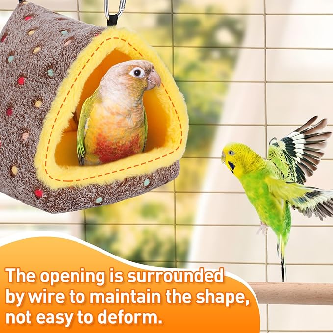 Medium Winter Warm Bird Nest for Cage - Comfortable Bird Bed with Support Board, Hanging Hammock Shed Hideaway Hut Gift for Cockatiel Monk Parrots Sun Conure