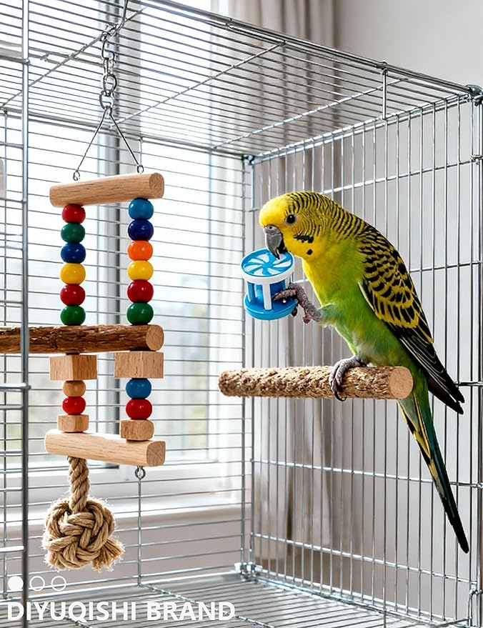 14-Piece Bird Toys Set for Parrots & Parakeets – Chew Balls with Bells, Woven & Rattle Toys (1.6'' - 2.8'')
