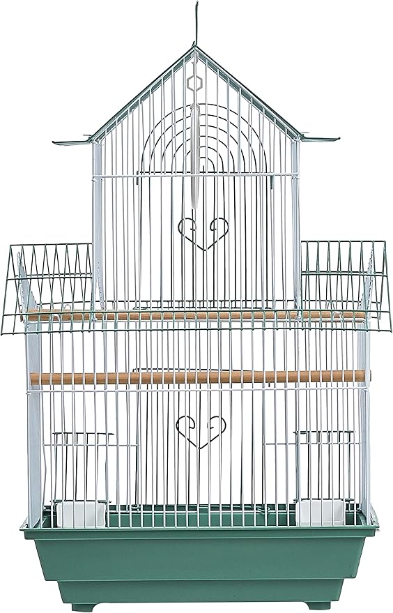Prevue Hendryx SP1720-4 Shanghai Parakeet Cage, Green and White