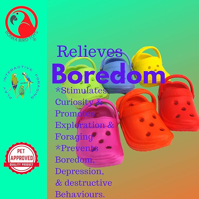 Bonka Bird Toys 4 Mini Sandals Foot Beak Chew Throw Parrot Parakeet Quaker Budgie Finch Cockatoo