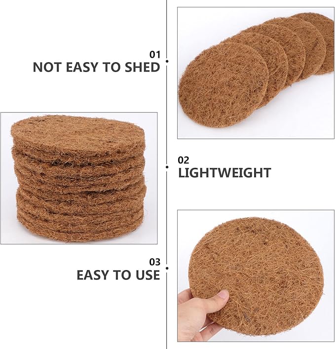POPETPOP Bird Nesting Pad - 10pcs Chicken Nesting Pads Natural Fiber Nesting Liners Pigeon Breeding Eggs Mat for Birds Chicken Nesting Pads for Chicken Coop