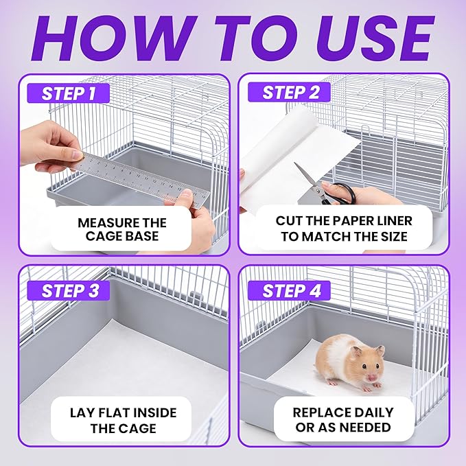 HA SHI Bird Cage Liners - Non-Toxic, Ink-Free Newsprint Paper for Parrots & Small Animals (164 ft Roll - 22" Wide (Trim-to-Fit))