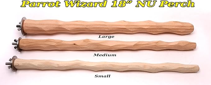 18" Extended NU Perch® - Small for Cockatiels, Parakeets, and Green Cheek Conures