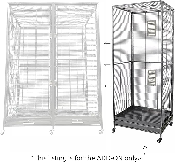 Exotic Nutrition Borneo Version II Small Animal Cage - for Sugar Gliders, Squirrels, Marmosets & Other Small Pets (Add-On)