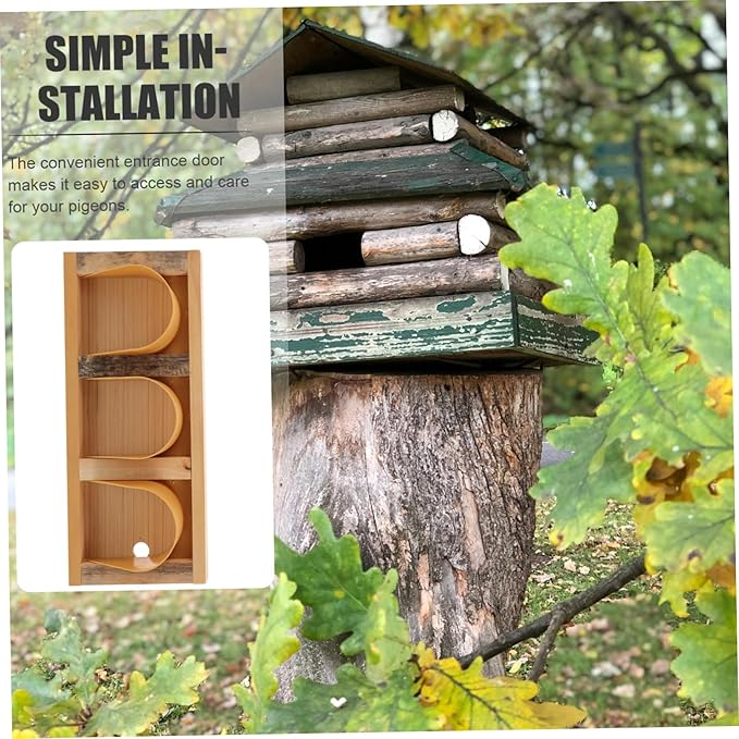European Style Wooden Pigeon Cage Door Pigeon Entrance Door for Racing Easy Access No Tools Needed Installation High-Intensity Reusable Bird Cage Accessory