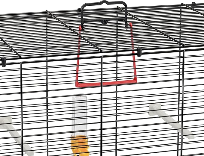Ferplast Bird Cage Piano 4, Canary Cages, Small Bird Cage, with Bird Feeders, Bird Drinker Water Dispenser, 59 x 33 x h 55 cm, with Accessories, Removable Tray