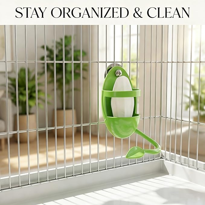 2 Pack Cuttlebone Holder for Bird Cage Green Bird Fruit Feeder Clip with Perch Stand. Millet Holder for Bird Cage Accessories for Parakeet Budgie Cockatiel (Vegetable Bracket)