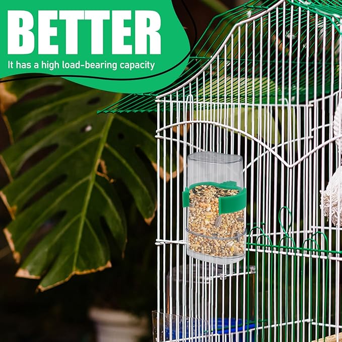 2 Pieces 6.7 Oz Automatic Bird Water Dispenser, Hanging No Mess Bird Feeder for Cage, Plastic Parakeet Water Feeder Drinker Seed Container for Cockatiel Canary Lovebirds Small Parrots