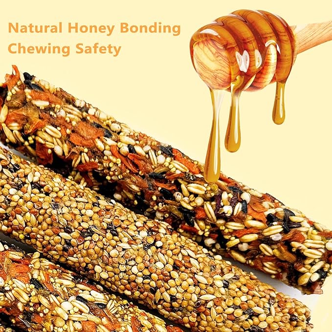 6PCS Parakeet Treat,Natural Parrots Treat Sticks,Vegetable & Grain Style Sticks,Bird Treats for Cockatiel Budgies Lovebirds Myna Canary Conure Finches