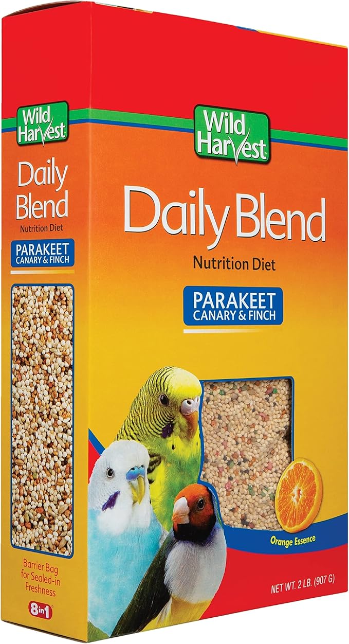 Wild Harvest Daily Blend for Parakeet, Canary, Finch & Small Birds, 2 Pounds (Pack of 4)