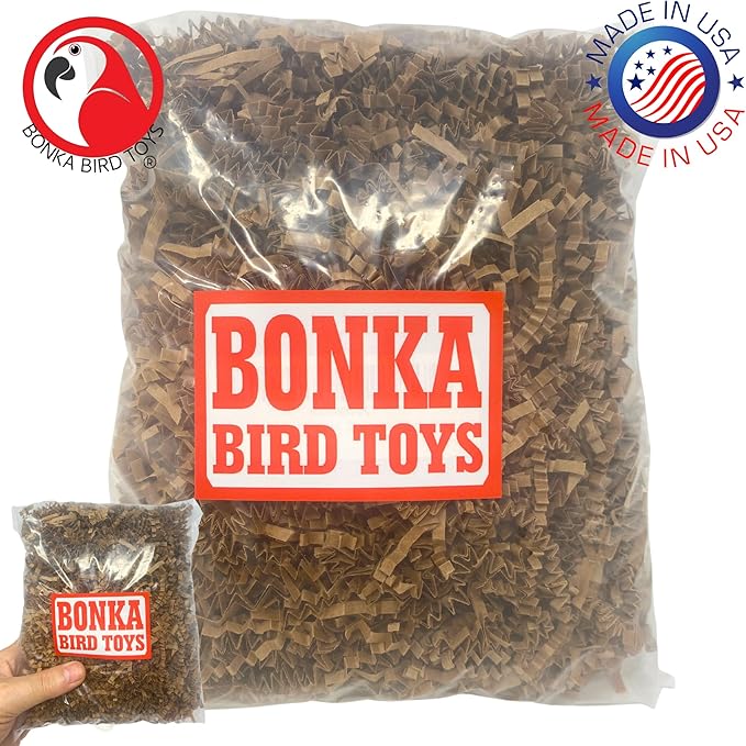 Bonka Bird Toys 1574 Natural Crinkle Paper Foraging Bird Craft Basket Shred