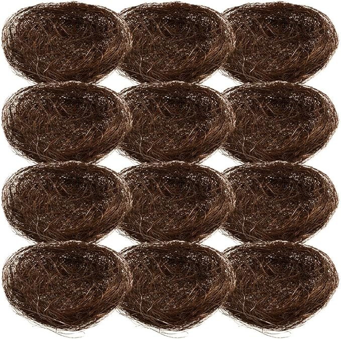 Mipcase 16Pcs Artificial Bird Nests Small Faux Garden Bird Nest Decorations for Easter Party Photography Props and Birdcage Accessories 2.75X2.75X1.96In