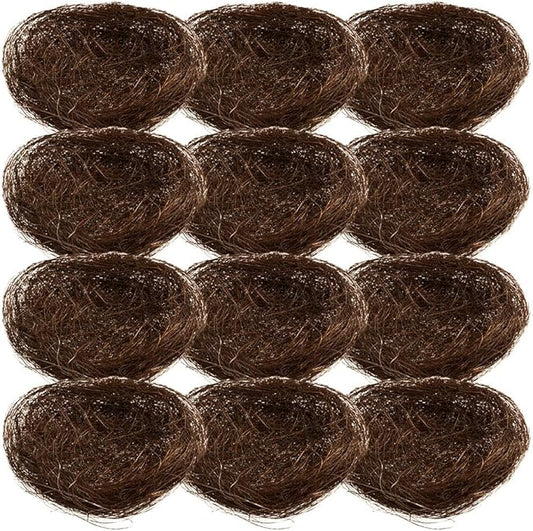Mipcase 16Pcs Artificial Bird Nests Small Faux Garden Bird Nest Decorations for Easter Party Photography Props and Birdcage Accessories 2.75X2.75X1.96In