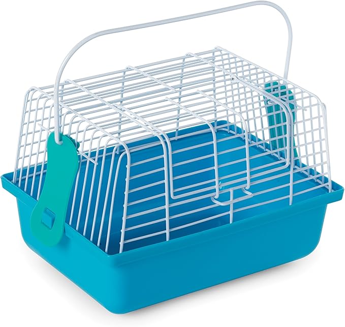 Prevue Pet Products Small Animal Travel Carrier - Hamster, Bird, Small Parakeet, Gerbil, & Rat Carrier, Small Reptiles, Easy Pet Transportation, Travel Bird Cage, Lightweight & Portable - Blue