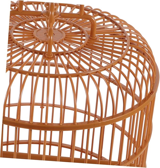 Ipetboom Vintage Decorative Portable Bird Cage, All-Round Ventilation, Hanging, 1 Feeding Cup, 1 Standing Pole, For Parrots