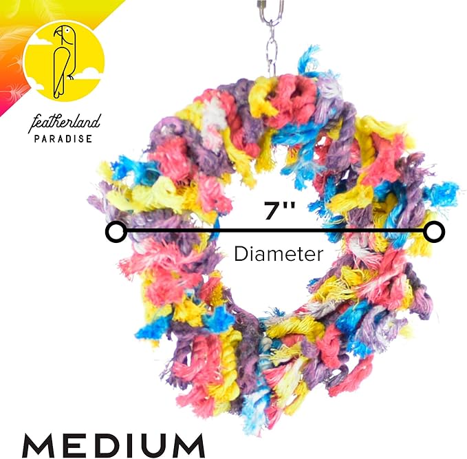 Paradise Toys Cotton Preening Ring, Medium, 12 x 8 inches