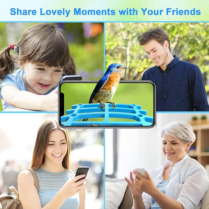 Smart Bird Feeder with Camera, Solar Powered, AI Recognition, Auto-Capture & Instant Notify, Identify 11,000+ Birds, 2K HD Footage, for Bird Enthusiasts, Outdoor Garden.