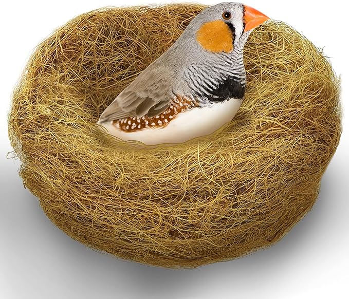 SunGrow Finch Coconut Fiber, Loose Bedding Substrate for Birds Nest Cages, Nesting Material for Budgie Hummingbird Canary Parakeet, 3 oz