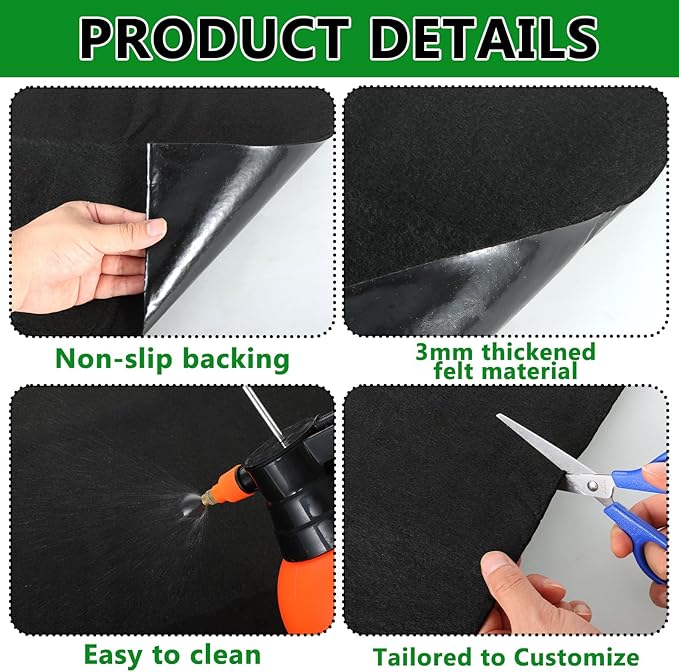 Large Bird Cage Mat, 35x47 Inch Under Pet Cage Mat for Bird Cages, Dog Crate Mat Liner, Reptile Aquariums, Waterproof Felt Liner with Non-Slip Backing for Kennel Training, Floor Protector