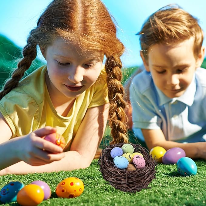 Yardwe 2pcs Easter Bird Nest Eggs Festive Decor for Easter Parties Spring Celebrations and Home Decoration Adorable Candy and Lightweight Items