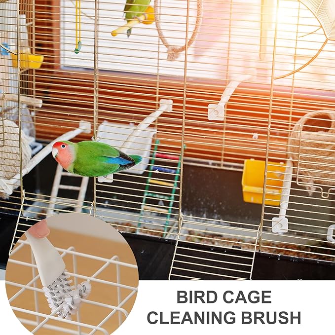 17X12.6 Inches Disposable Bird Cage Liner Bags, 0.6 Mil 50 Pack Plastic Leak-Proof with Cage Cleaning Brush, for Parrots, Rabbits, Guinea Pigs