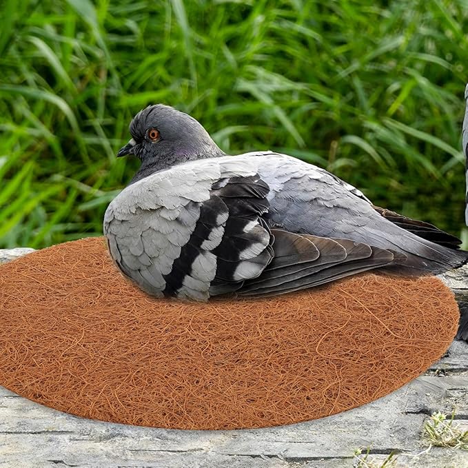 Mipcase Replaceable Pigeon Nest Cushion 8.46In Natural Coconut Fiber Breathable Bird Breeding Mat for Small Birds Parrot Dovecote Accessories