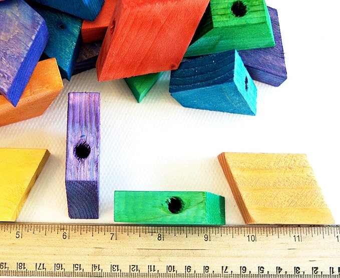 PRAKSHI 36 Wooden Blocks Parrot Bird Parts cage Toy African Grey Cockatoo c