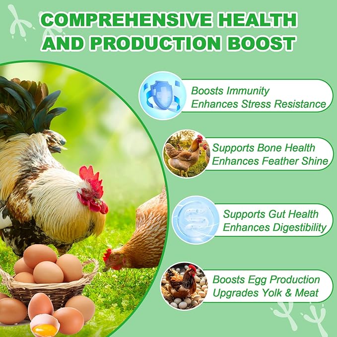 7oz Chicken Food Supplement for Laying Hens - Air-Dried Treats with Vitamins & Probiotics Molting Feed Season Support, Egg Boost & Feather Regrowth