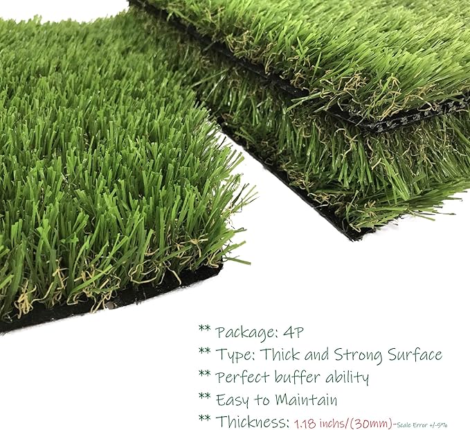 KuGuo Soft Plastic Fake Lawn Chicken Nesting Boxes Pads Chicken Bedding 12 x 12 inches (Soft Thick Grass)