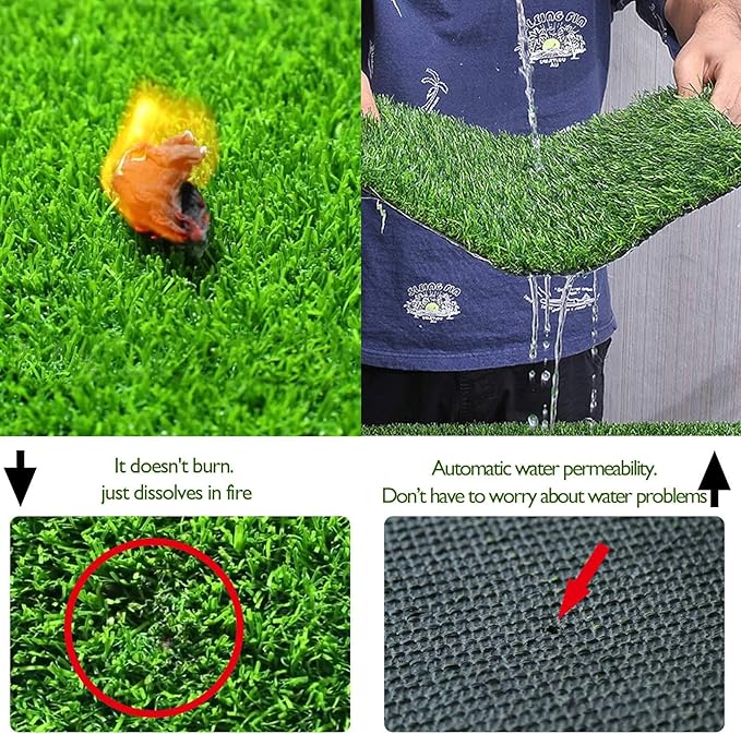 PINVNBY 4 Pcs Chicken Nesting Box Pads,12"x12" Washable Artificial Grass Rug Carpet Fake Grass Synthetic Turf Mat for Chicken Coop Pet Garden Lawn Indoor Outdoor