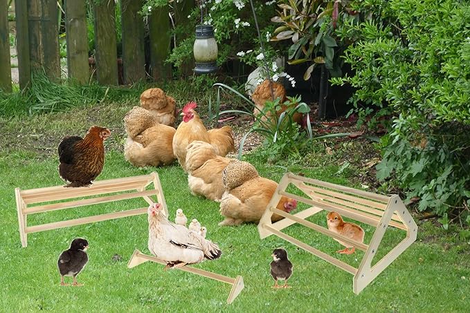 3 Pack Chick Perch Chick Toys Chick Wooden Roosting Bar Chick Jungle Gym Perch Stand for Chicken Brooder, Coop Baby Chicks