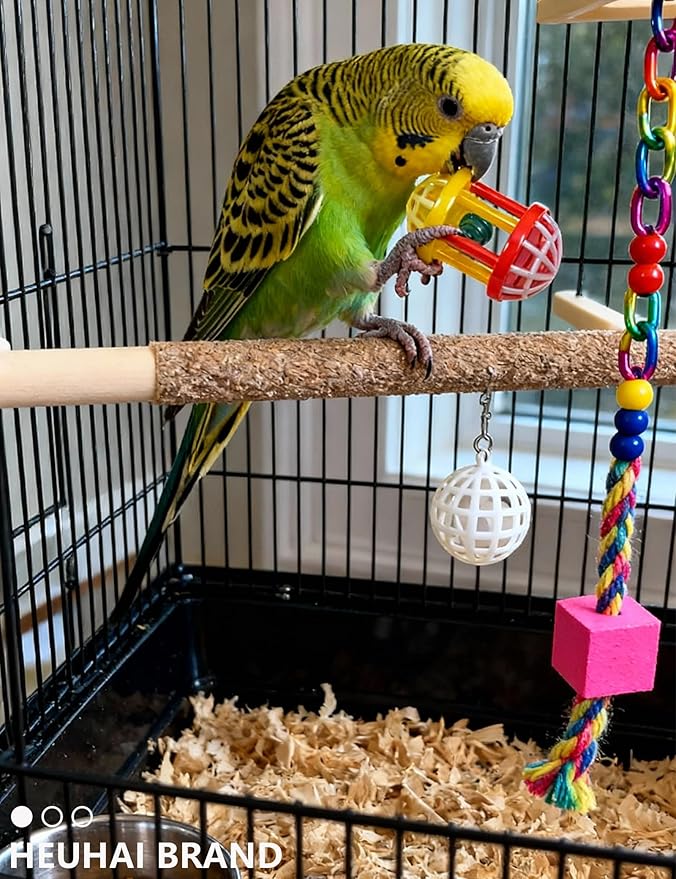 22-Pack Bird Toys for Parakeets & Small Birds – Colorful Cage Fun with Bells & Rattan Balls (1.6'' - 5.5'')