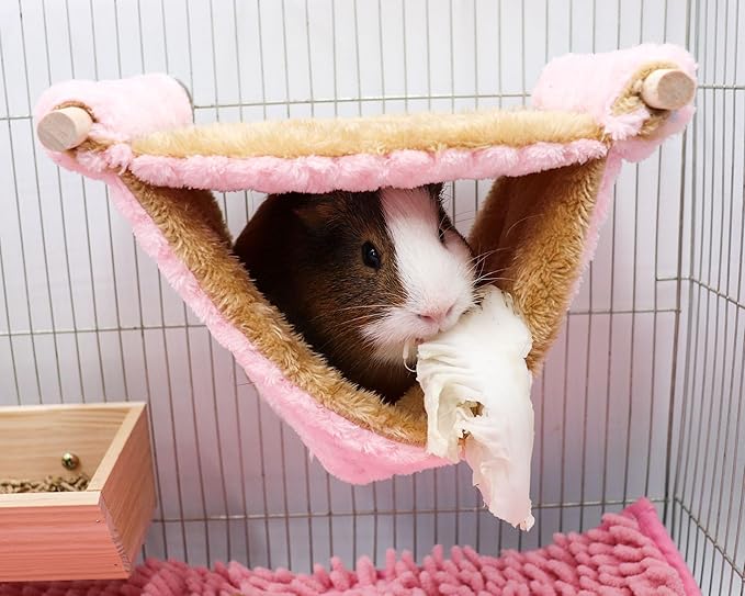 Rat Cage Accessories, Rat Hammock with Warm Soft Fluff, Rat Hammock for Cage, Birds Nest, Sleeping Bed, Cage Accessories for Rat, Hamster, Squirrel, Conure, Sugar Glider, Small Guinea Pig