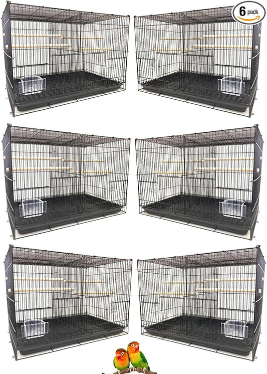 Lot of Breeding Bird Flight Cages for Canary Parakeet Aviaries Budgies Lovebird Finch (24" Black Divider)