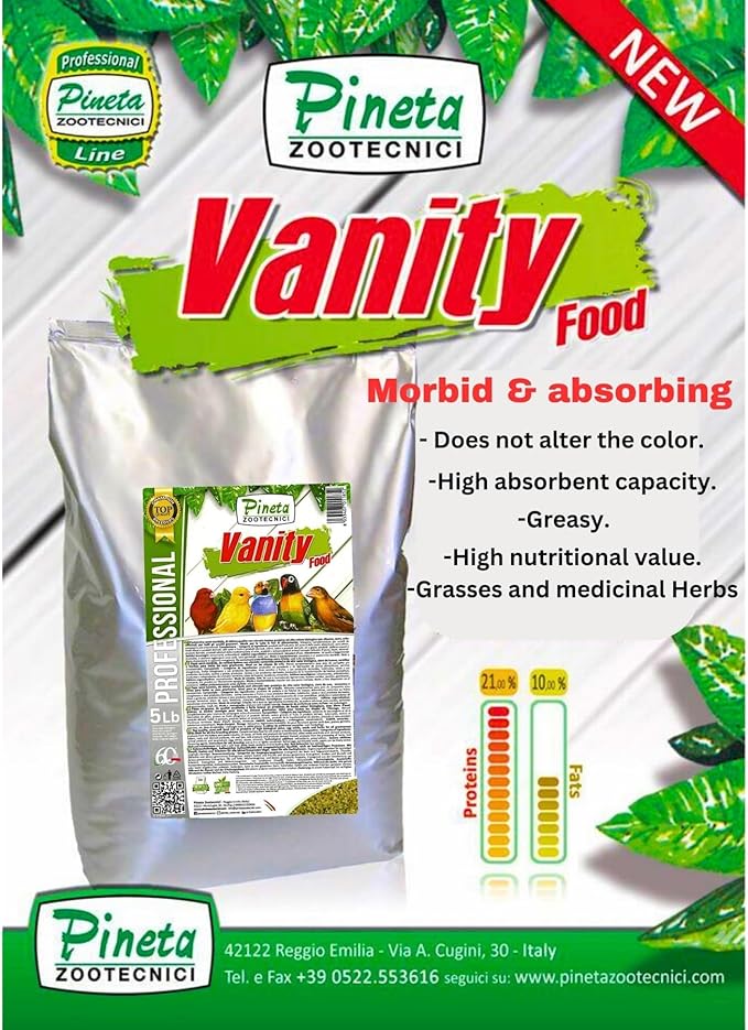 PINETA Vanity Bird Food 5Lb – Canary Food complete Bird Supplement Nutrition Diet with Protein and Healthy Fats, Semi-Morbid Paste for Pigeons, Parrots and Poultry, for Breeding and Molting Periods