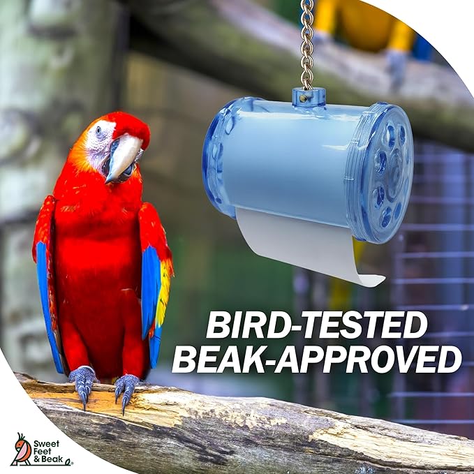 Sweet Feet & Beak Shred Master - Perfect Bird Cage Toy for All Birds - Shredding & Engagement - Safe, Non-Toxic, Easy to Install Parrot Cage Accessories - Large