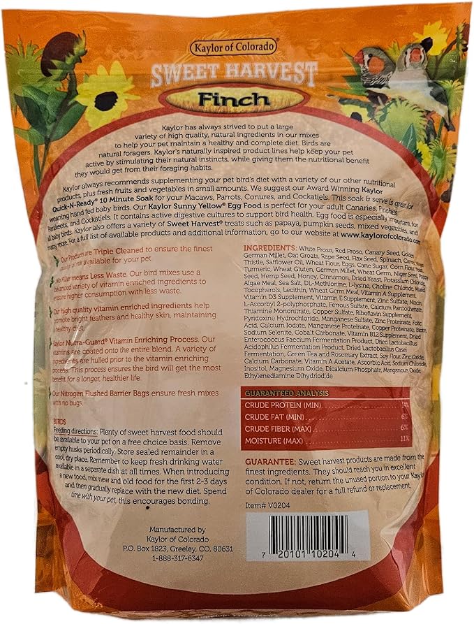 Finch Bird Food, 4 lbs Bag - Seed Mix for Finches