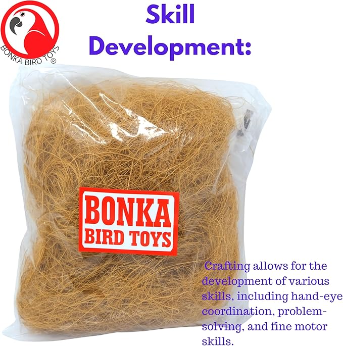Bonka Bird Toys 3144 Coconut Fiber Bedding for Bird Nest Sterilized Natural Pet Fiber
