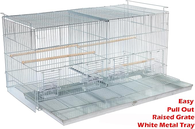 LOT of NO Rust Stainless Galvanized Zinc Plated Stackable Breeder Bird Flight Cage with Removable Center Divider and Breeding Nest Doors