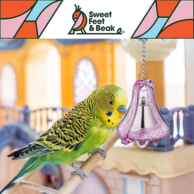 Sweet Feet and Beak Large Indestructibell - Perfect Cage Toy for Large Birds - Safe, Non-Toxic, Unbreakable, Easy to Install Bird Cage Accessories for Parrots, Cockatoos, and Large Birds