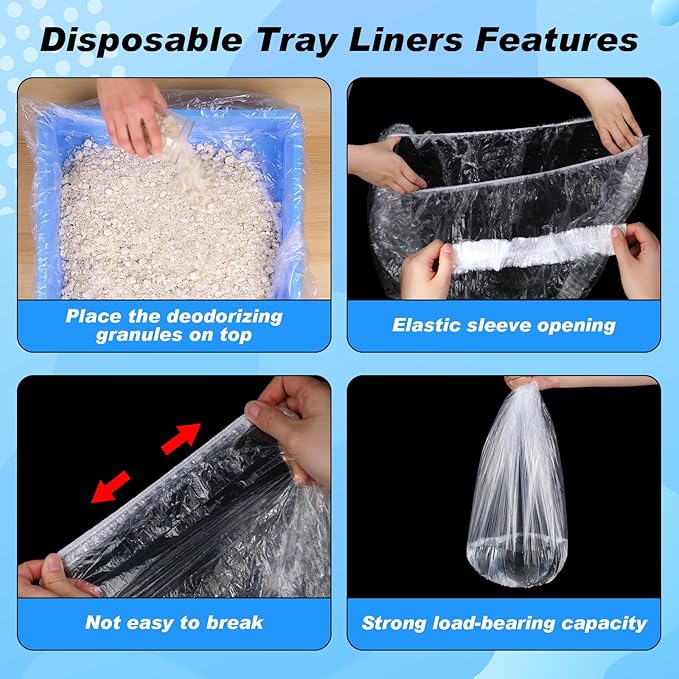 100 Pcs Large Disposable Bird Cage Liners Bulk 34'' x 22'' Elastic Plastic Small Animal Birds Cage Tray Liners Waterproof Universal Film Bird Accessories for Cockatiels Finches Canaries