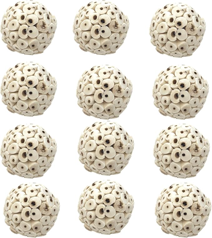 Bonka Bird Toys Mini Sola Atta Balls Foot Talon Craft Part Parrot Cage Toy Cockatiel, Conure, Caiques, and Similar Breeds (3892 Pack 12)