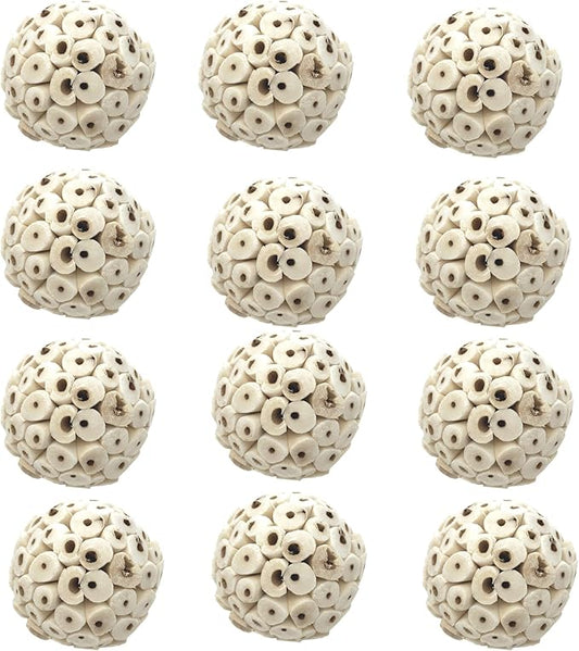 Bonka Bird Toys Mini Sola Atta Balls Foot Talon Craft Part Parrot Cage Toy Cockatiel, Conure, Caiques, and Similar Breeds (3892 Pack 12)
