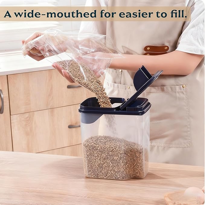 3L/3.2Qt Bird Seed Storage Container,Pet Food Storage Containers with Pour Spout,Cereal Dispenser,Holds up to 3~3.5Lbs-Easy Grip and Fill Bird Feeders-Ideal for Storing Sunflower Seed
