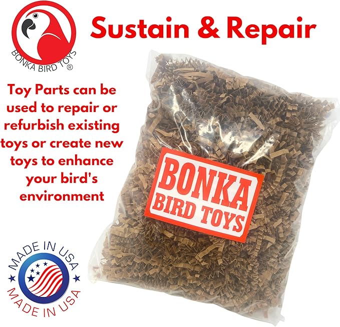 Bonka Bird Toys 1574 Natural Crinkle Paper Foraging Bird Craft Basket Shred