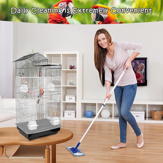 Universal Bird Cage Seed Catcher – Stretchy, Lightweight Mesh Skirt for Parrot Cages, Stops Scatter, Breathable Fabric, Adjustable & Reusable, White viiwxx