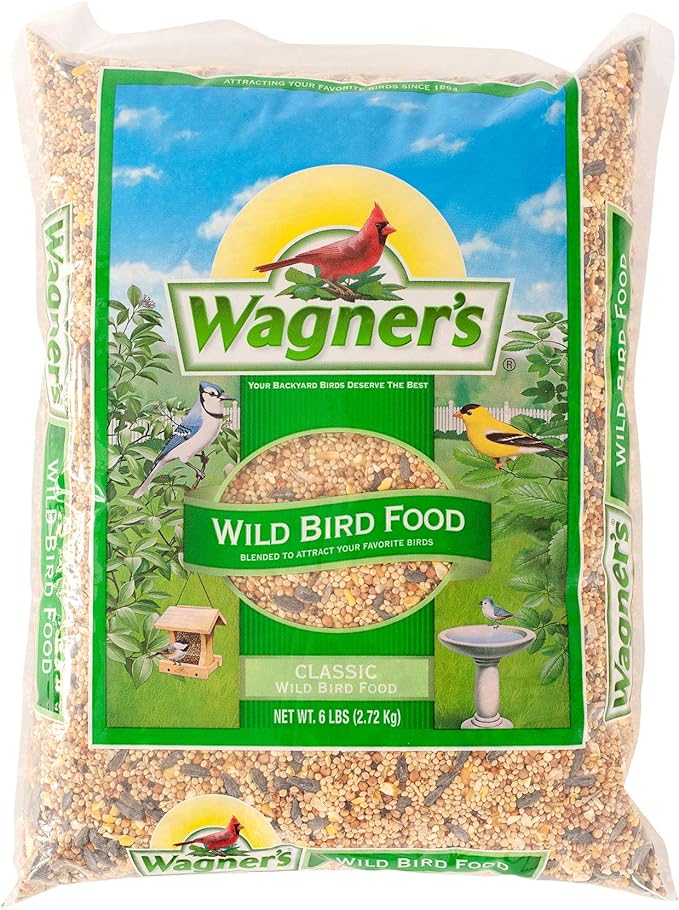Wagner's 52003 Classic Blend Wild Bird Food, 6-Pound Bag & 62067 Deluxe Treat Blend Wild Bird Food, 4-Pound Bag