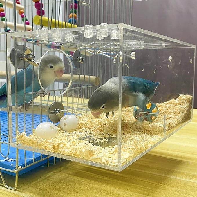 Breeding Box for Bird, Transparent Parrot Nesting Box Acrylic Parrots Mating Box for Lovebirds Large and Medium Sized Birds